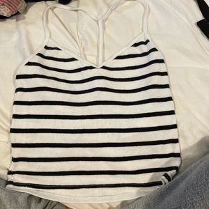 stripped white and black tank